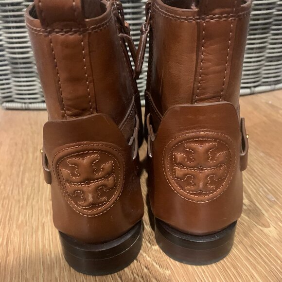 Tory Burch Brown Leather Ankle Boots - Picture 2 of 4